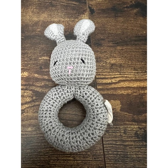 Cheengoo Hand‎ Croched Organic Bunny Rattle - Picture 1 of 3